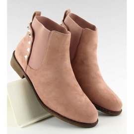 Botas de camurça Chelsea com tachas rosa F175 2