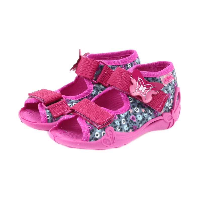 Sapatos infantis Befado, chinelos, sandálias 242p072 cinza multicolorido rosa 3