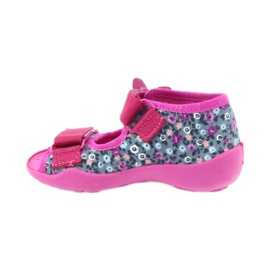 Sapatos infantis Befado, chinelos, sandálias 242p072 cinza multicolorido rosa 2