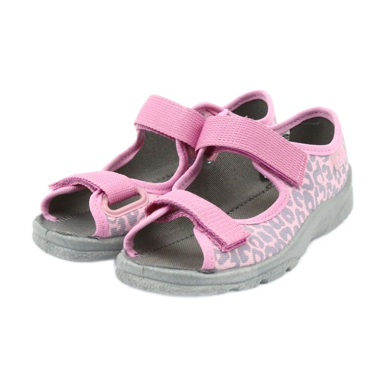 Befado sapatos de criança sandálias chinelos 969x092 rosa cinza 3