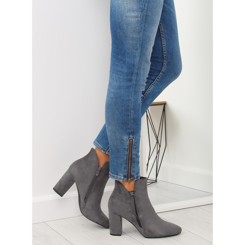 Botas cinza de salto alto 6900 Gray 2