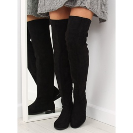 Botas femininas negras na coxa 7570-PG pretas preto 1