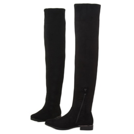 Botas femininas negras na coxa 7570-PG pretas preto 2