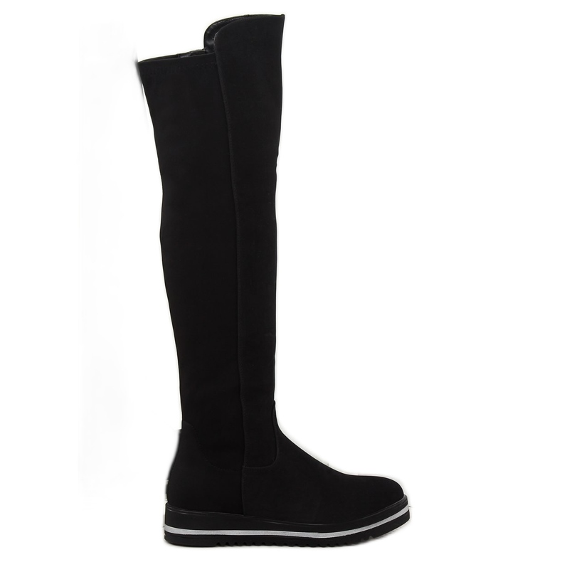 Botas de coxa femininas negras A-177 pretas preto 2