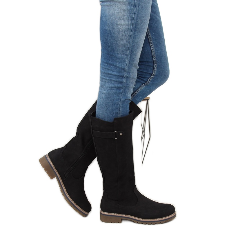 Botas pretas de madeira GD-WL-07 pretas preto 1