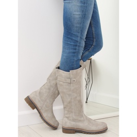 Botas de madeira bege GD-WL-07 bege cinza 1 Botas de madeira bege GD-WL-07 bege cinza 1