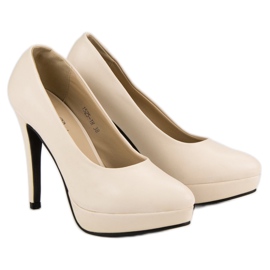 J. Star Sapatos de salto alto sexy na plataforma marrom 1