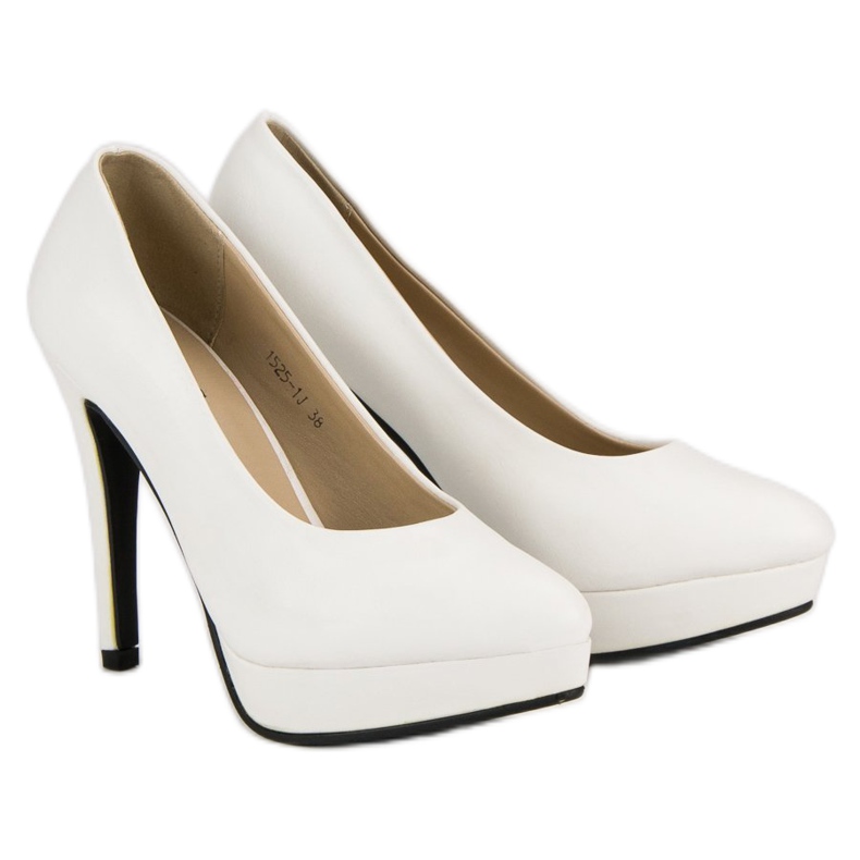 J. Star Sapatos de salto alto sexy na plataforma branco 1