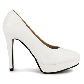 J. Star Sapatos de salto alto sexy na plataforma branco 2