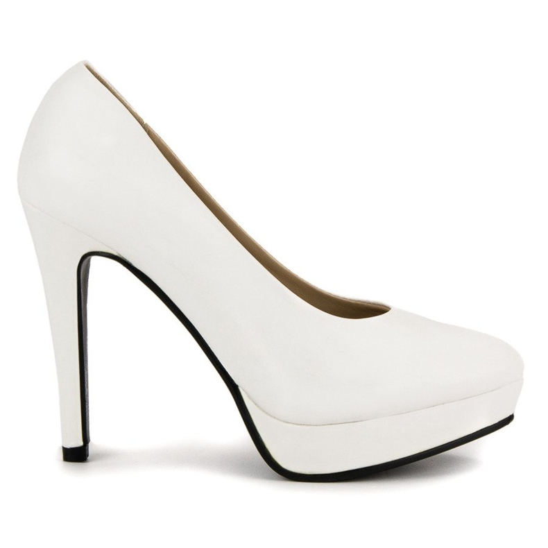 J. Star Sapatos de salto alto sexy na plataforma branco 2