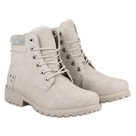 Botas de caminhada cinzentas e isoladas cinza 1