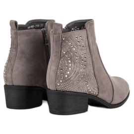 Nio Nio Botas Cinzentas Com Cristais cinza 2 Nio Nio Botas Cinzentas Com Cristais cinza 2