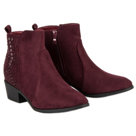 Nio Nio Botas cor de vinho com cristais vermelho 1