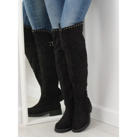 Botas de mosqueteiro pretas 7573-PG pretas preto 1