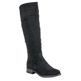 Super Mode Botas clássicas de salto baixo preto 1