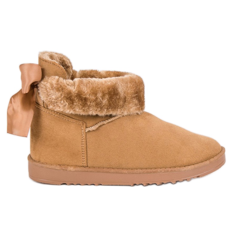 Botas de neve com haste enrolada castanho 1