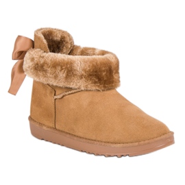 Botas de neve com haste enrolada marrom 2