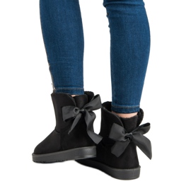 Botas de neve com haste enrolada preto 2