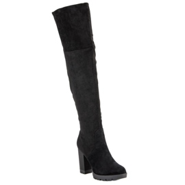 Super Mode Botas plataforma de camurça preto 1 Super Mode Botas plataforma de camurça preto 1