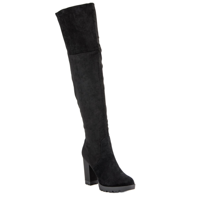 Super Mode Botas plataforma de camurça preto 1 Super Mode Botas plataforma de camurça preto 1