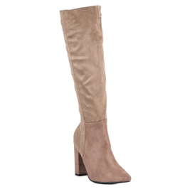 Super Mode Botas Elegantes De Camurça marrom 1
