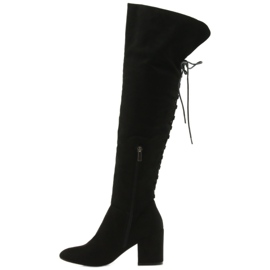 Botas de salto pretas Black Big Star 274517 preto 2