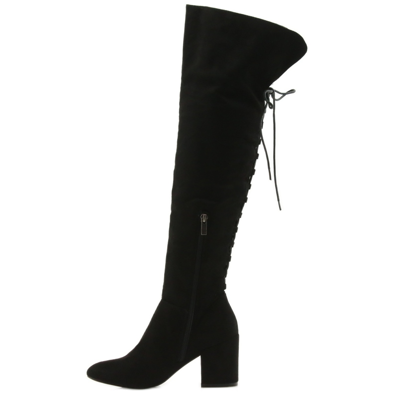 Botas de salto pretas Black Big Star 274517 preto 2