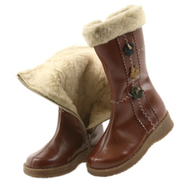 Zawadka Botas de menina com pele marrom Zawatka castanho 4