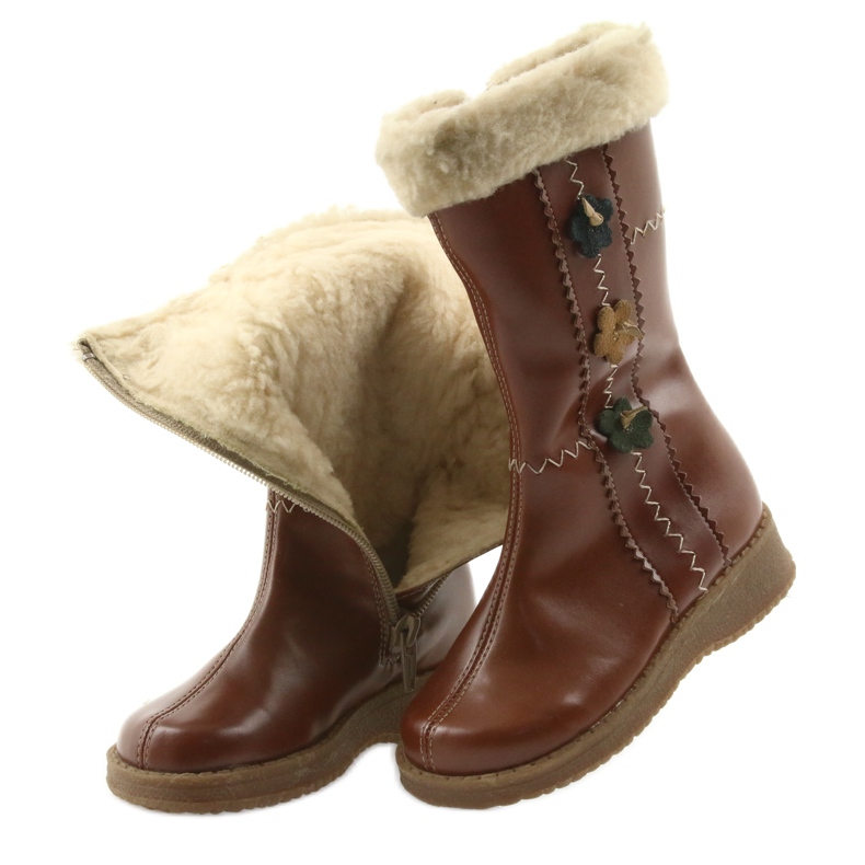 Zawadka Botas de menina com pele marrom Zawatka 4