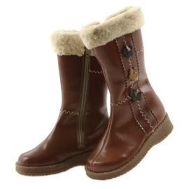Zawadka Botas de menina com pele marrom Zawatka castanho 3 Zawadka Botas de menina com pele marrom Zawatka castanho 3