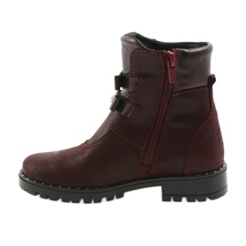 Ren But Botas de couro femininas Ren, mas 3314 Borgonha com pregos vermelho 2 Ren But Botas de couro femininas Ren, mas 3314 Borgonha com pregos vermelho 2