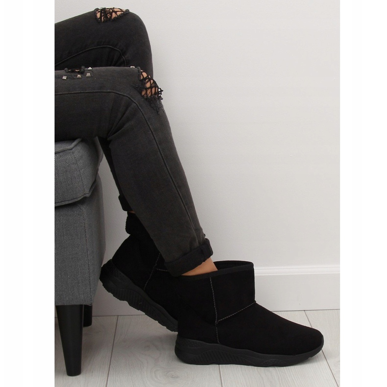 Botas de neve femininas negras D009 pretas preto 2