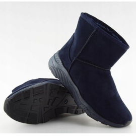 Botas de neve azul marinho para mulheres D009 Azul 2