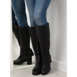 Botas pretas de salto baixo SG-206 pretas preto 1