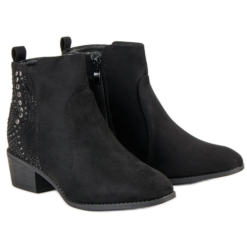 Nio Nio Botas Pretas Com Cristais preto 1 Nio Nio Botas Pretas Com Cristais preto 1