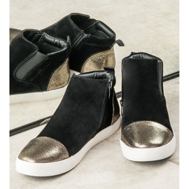 J. Star Tênis Femininos Elegantes preto amarelo 2