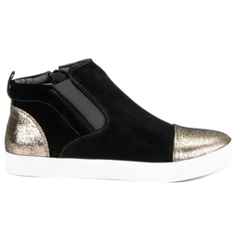 J. Star Tênis Femininos Elegantes preto amarelo 1