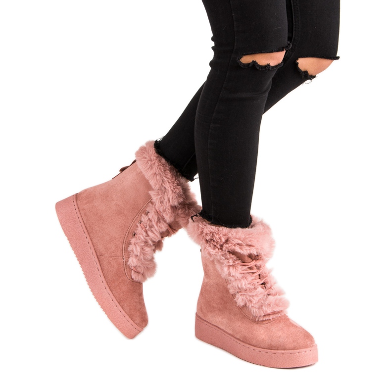 Botas quentes de inverno rosa 1
