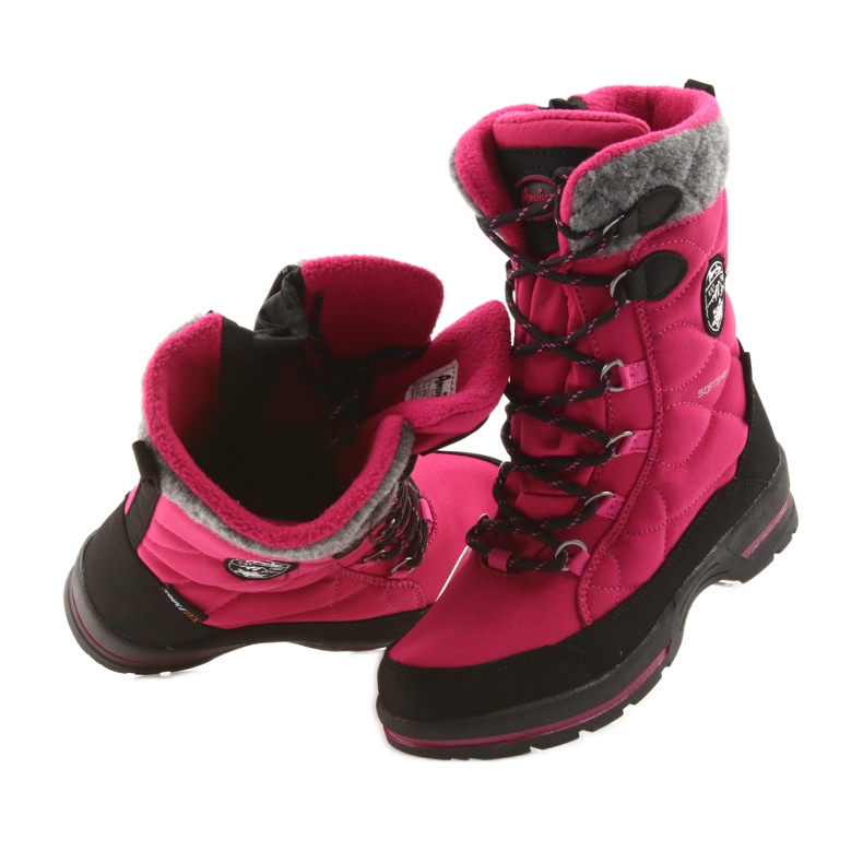 American Club Botas de neve com membrana rosa americana 801SB preto cinza 4