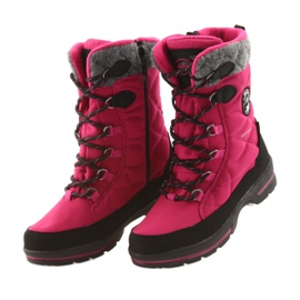 American Club Botas de neve com membrana rosa americana 801SB preto cinza 3