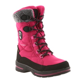 American Club Botas de neve com membrana rosa americana 801SB preto cinza 1