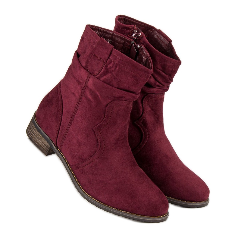 Nio Nio Botas cor de vinho vermelho 1