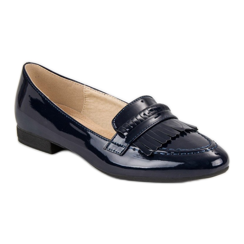 Mocassins lacados azul 1