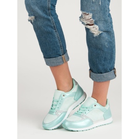 Calçados esportivos de amarrar branco cinza verde 2