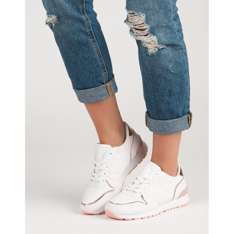 Calçados Esportivos Brancos amarelo rosa 2