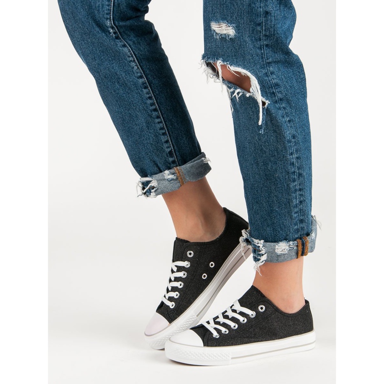 Tênis brilhantes preto 1