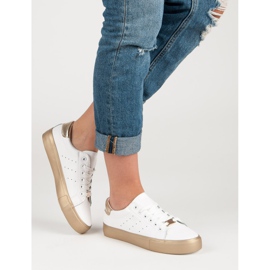 Calçados esportivos confortáveis branco amarelo 1