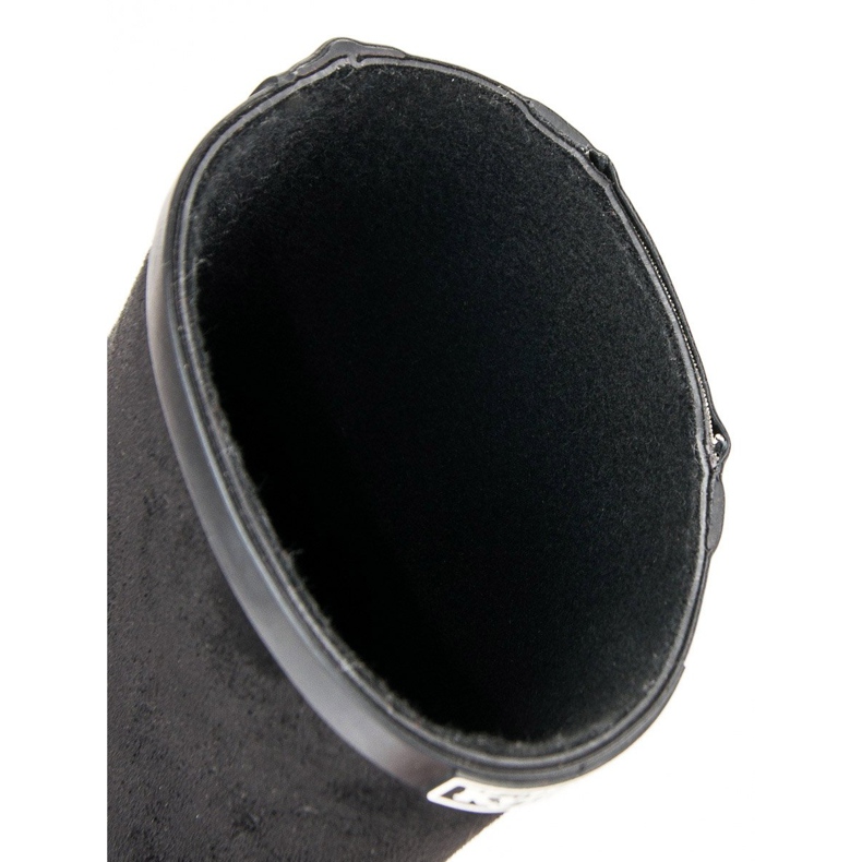 Kylie Galochas de camurça com zíper decorativo preto 1