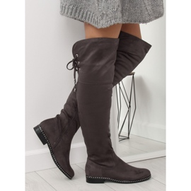 Botas acima do joelho para mulheres 7538-PG Gray cinza 2 Botas acima do joelho para mulheres 7538-PG Gray cinza 2