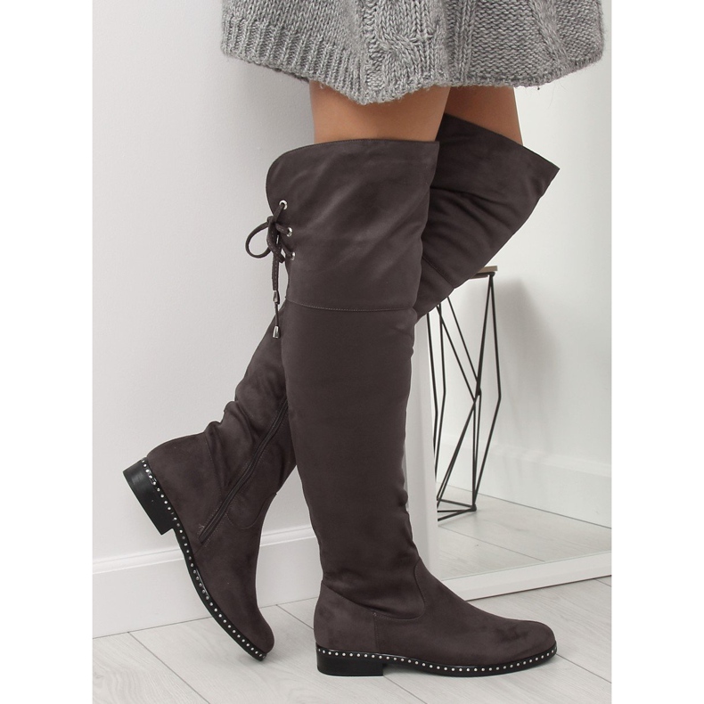 Botas acima do joelho para mulheres 7538-PG Gray cinza 2 Botas acima do joelho para mulheres 7538-PG Gray cinza 2